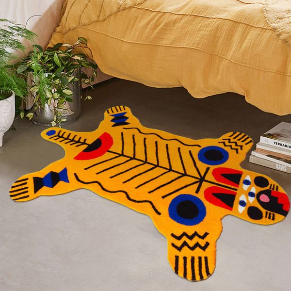 Tappeti Tappeto artistico Forma irregolare Tigre Modello animale Tappeto da soggiorno Soffice antiscivolo Camera da letto Salotto Divano Tavolino Tappetino 230831