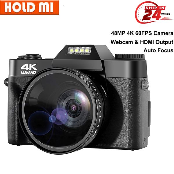 Kameralar dijital kamera 48MP 4K YouTube için Vlogging 60fps Otomatik Odak 16x Zoom Video Kamera Kaydı 230830