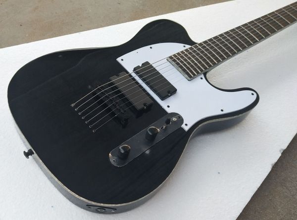 LTD SCT-607B Stephen Carpenter Signature 7 corde per chitarra elettrica nera String Thru Body Bridge China EMG Pickups White Pearl Body Binding Black Hardware