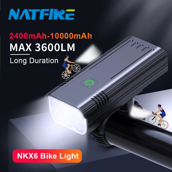 Lumières de vélo 10000mAh 68 LED USB rechargeable 3600 lumens phare super lumineux lampe de poche avant et arrière feu arrière 230830