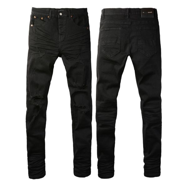 Designer roupas homens roxo jeans 2024 bordado auto cultivo pequenos pés denim versão longa reta regular carta moderna mens moda calças tamanho 29-40