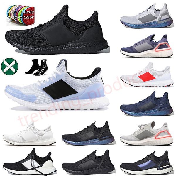 Ultraboosts 19 4 Sapatos de tênis ao ar livre Moda Panda Triplo Branco Preto Cinza ISS US Night Flash Solar Amarelo Mens Womens Plataforma Dhgate Sports Trainers Sapatilhas