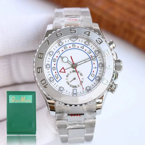 Relógio masculino com mostrador azul Ice Out Watche dourado masculino Yachtmater Ii Diamond Luxury Mecânico Writwatch 44mm Movimento automático Top Marca de alto papel Melhor qualidade