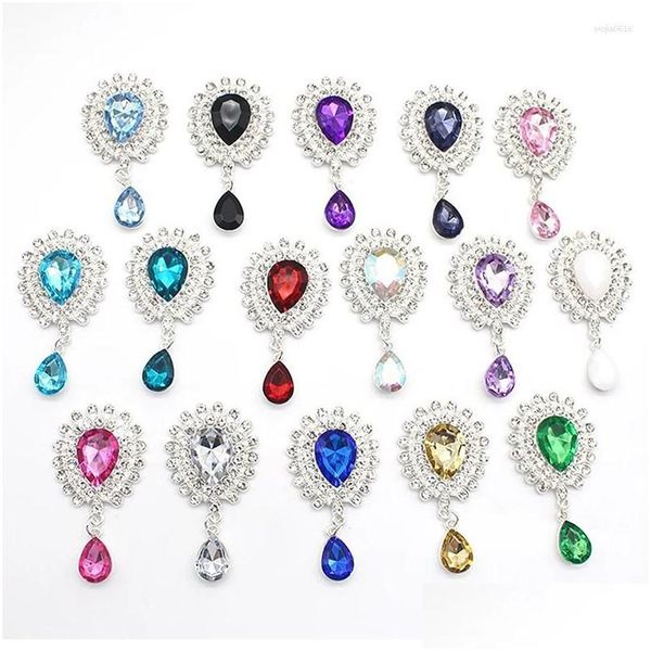 Charms Fashion Alloy Shiny Athestone Water Drop Brooch Vintage Accessories Diomaterial Creative Costum