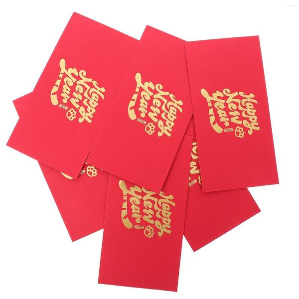 Envoltório de presente 6 pcs 2023 ano o tigre vermelho pacote cartões de casamento envelopes carteira festival presente dinheiro papel pacotes chiques