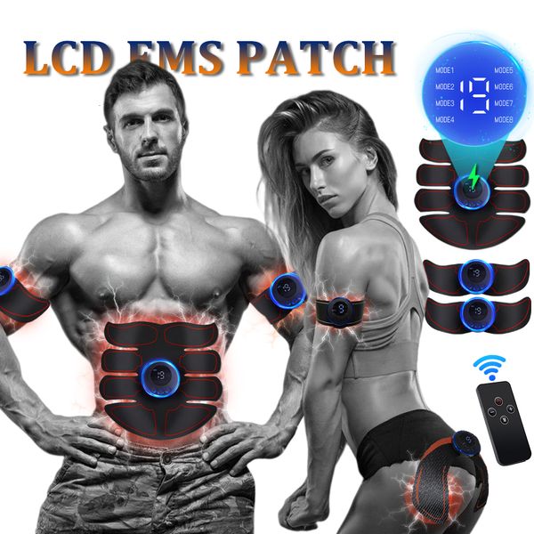 Outros itens de massagem Estimulador muscular elétrico EMS Adesivos de fitness abdominal recarregável Body Slim Massager Wireless Display LCD Treinador de nádegas 230831