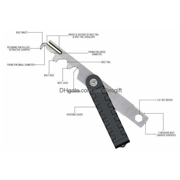 Strumento di rimozione del carbonio del raschietto tattico Bcg .223/5.56 Kit di pulizia della pistola Avs Consegna a goccia