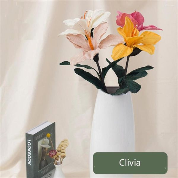 Декоративные цветы 1 шт. Искусственные фальшивые шермовые букет Clivia Silk Room