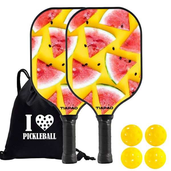 Raquetes de squash Fibra de vidro Pickleball Paddles Set-Fruit Series Pickle Ball Racket Confortável Grip Grande Raquete de Controle para Homens Mulheres 230831