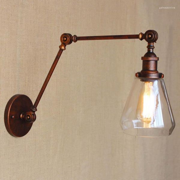 Wandleuchte Amerikanischen Stil Loft Industrie Led Retro Eisen Glas Lichter Für Home Beleuchtung Leuchten Arandelas Para Parede