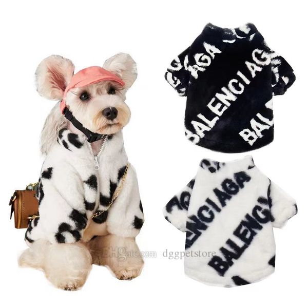 Designer roupas para cães clássico carta padrão cão vestuário quente luxuoso casacos de pele de cachorro filhote de cachorro jaqueta de gola alta pet tempo frio outerwears para cães pequenos médios l a813