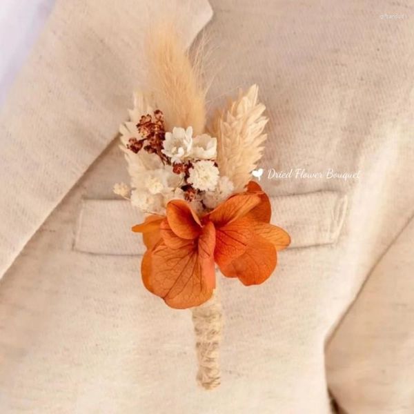 Dekorative Blumen, 2 Stück, kleine getrocknete Ansteckblume für Männer, florale Hochzeit, Gypsophila, Mini-Brautjungfernsträuße, Tisch-DIY-Handwerk, Heimdekoration