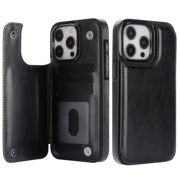 Für iPhone 14 Hülle Brieftasche mit Kartenhalter Leder Magnetverschluss Flip Stand Cover für iPhone15 Pro Max 13 12 11 XR XS X 8 7 Kickstand Schutz Funda