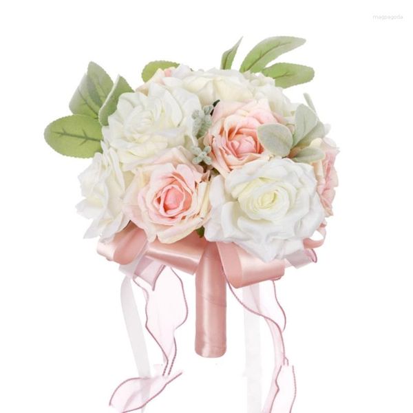 Flores decorativas versátil buquê de flores de casamento rosas falsas ótimo fornoivas damas de honra evento ao ar livre decorações para casa