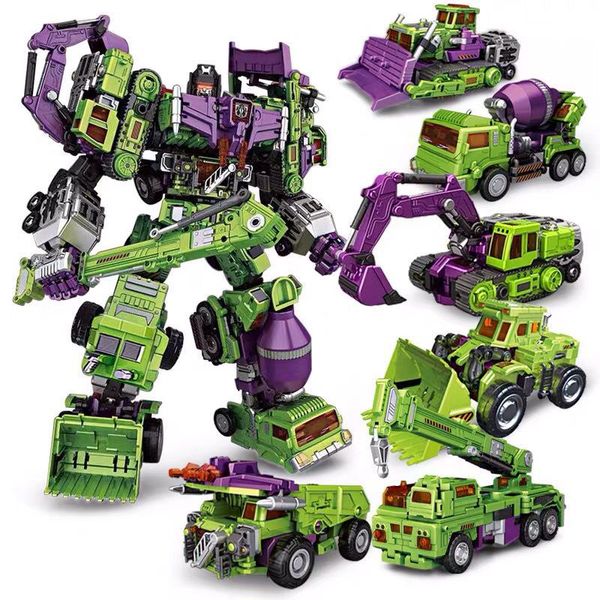 Kit modello robot nbk patineta stella devastator trasformazione giocattolo 6 in 1 trasformatore robot giocattolo camion escavatore camion model build action figure kids toys regalo di Natale