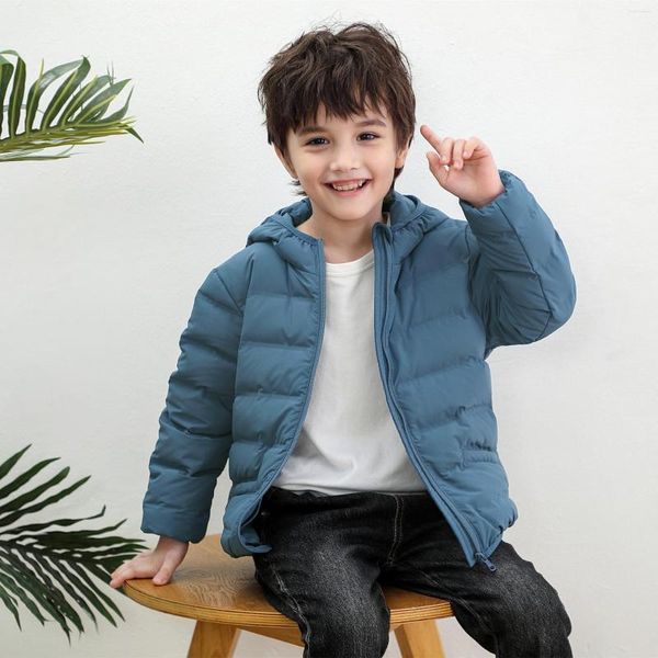 Casaco para baixo crianças inverno com capuz jaquetas 2023 sem costura meninas bebê grosso quente puffer criança outerwear parkas para meninos 2-12 anos