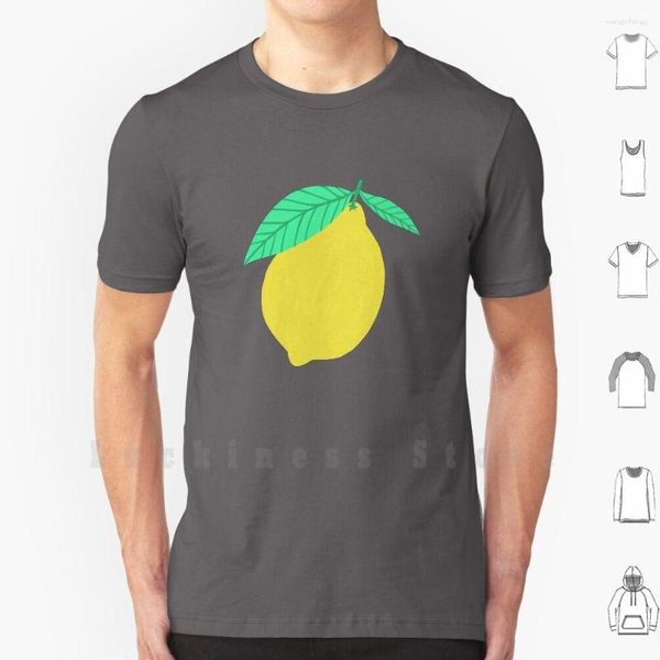 Magliette da uomo Bellissimi limoni Giallo agrumi Modello su classica camicia blu Stampa per uomo T-shirt in cotone fresco Limone Frutta Fruttato