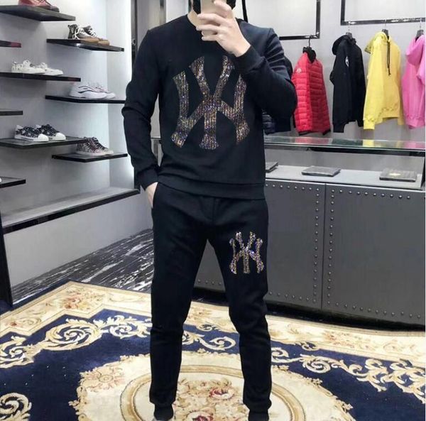 Herren Trainingsanzüge Designer Est Mode Hoodie Set Sweatshirt Hose Hip Hop 2023 Diamanten Anzüge