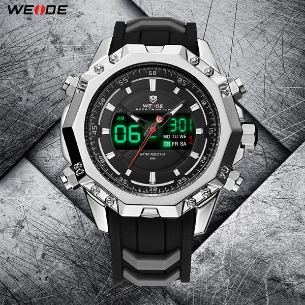 WEIDE Military Quarz Digital Auto Datum Männer Sport Uhr Uhr Silikon Armband Armbanduhr Relogio Masculino Montres Hommes Relojes3017