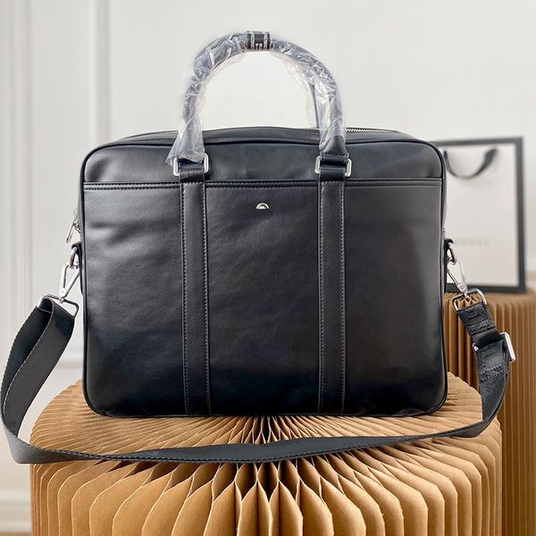 Evrak çantası tasarımcı çanta lüks dizüstü bilgisayar çantası düz renkli mektup tasarım büyük kapasiteli deri evrak çantası iş tarzı erkek dizüstü çantası Noel teslimat toz çanta