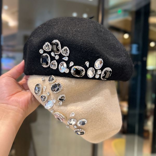 Berets Dicke Winter Künstler Französisch Baskenmütze Mädchen Frauen Maler Hut Mädchen Weibliche Warme Luxus Kappe Beanie s Hüte 230831