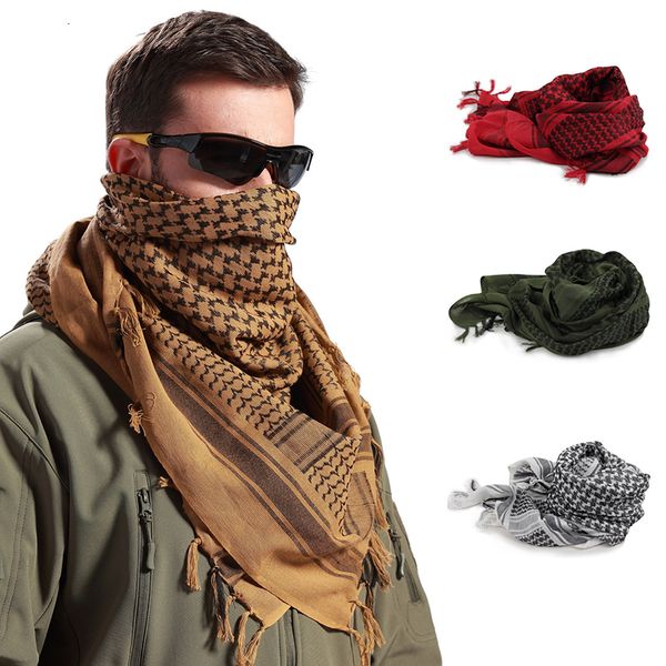 Moda Maschere per il viso Ghetta per il collo Moda Uomo Leggero Quadrato Scialle esterno Militare Arabo Tattico Deserto Esercito Shemagh KeffIyeh Arafat Sciarpa Moda 230831