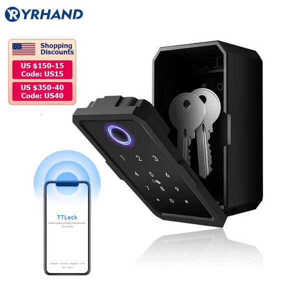 Serrature per porte YRHAND TTlock Wifi Cassette di sicurezza password Smart Fingerprint Digital Cerradura Inteligente Tuya Serratura elettronica portatile 230830