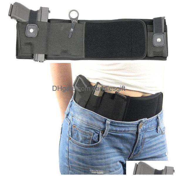 Taktische Timate Bauch Band Iwb Pistole Holster Für Verdeckte Trage Einstellbare Taille Pistole Rechts Hand Links D Drop Lieferung