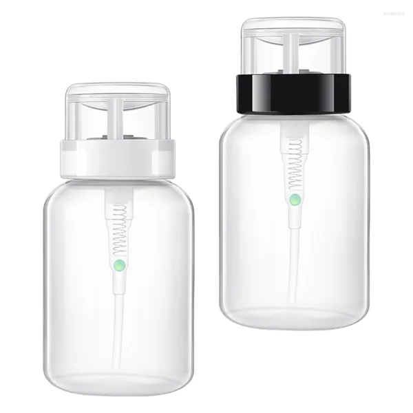 Prego gel 2pcs 200ml removedor de esmalte garrafas de imprensa vazio dispensador de bomba com chave (garrafa preta e branca)