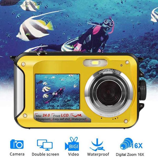 Кампинды подводной цифровой камеры 1080p HD 2,4MP Водонепроницаемый ударной удар для плавания камеры камеры камеры Q230831