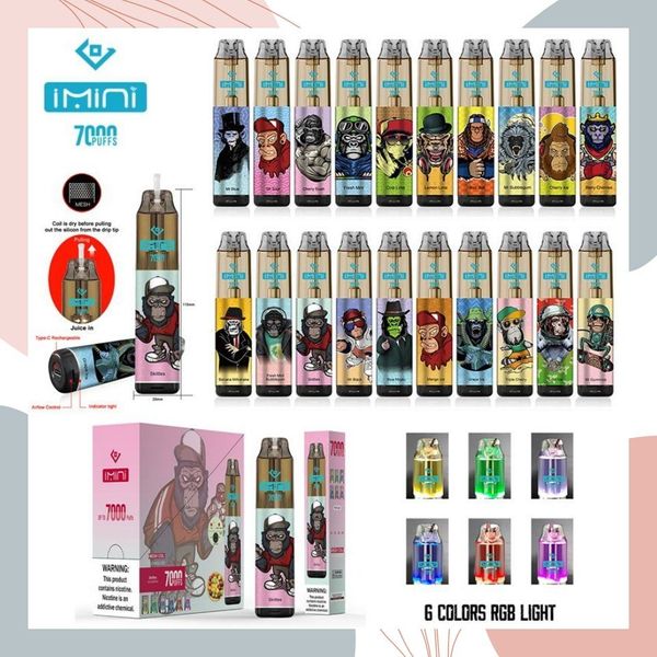 Shenzhen Fabrikası Toptan OEM ODM Tasarım Logosu Tek Kullanımlık Vape Kalem 7000 Puflar 850mAh Pil Tek Kullanımlık E Sigara Üretici Tedarik