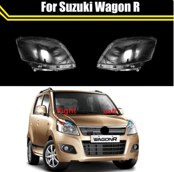 Auto Faro Anteriore In Vetro Fari Per Suzuki Wagon R Paralume Trasparente Lampada Borsette Faro Lente di Copertura Per Auto Luce Caps