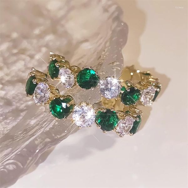 Brincos pendurados uilz brilhante em forma de pêra cz hoop para mulheres cristal zircão cúbico elegante acessórios femininos versátil jóias na moda