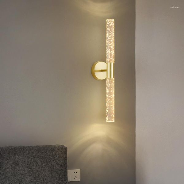 Duvar lambası yüzey montaj minimalist LED kristal ışık İskandinav tarzı kapalı lambalar oturma odası dekorasyonu