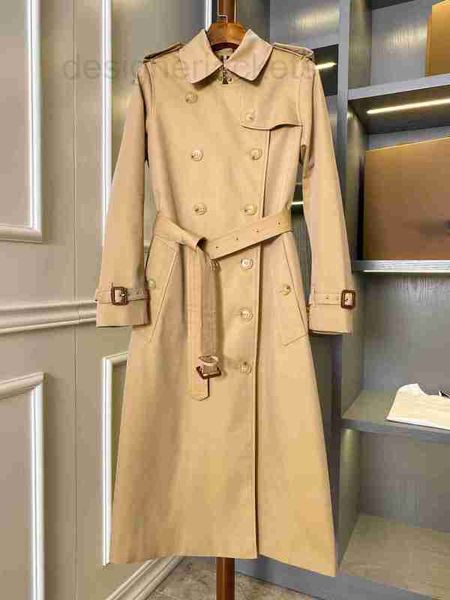 Damen-Trenchcoats Designer-Trenchcoat im britischen Stil, zweireihig, schmal geschnitten, mit Rückenschlitz, langer Trenchcoat aus Gabardian-Baumwolle, klassisch NENW