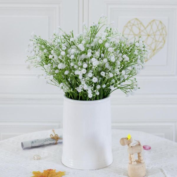 Dekoratif Çiçekler Yapay Milan Plastik Babysbreath Buket Sahte Çiçek Simülasyonu Çingene Gypsophila Yeşil Bitki Alışveriş Merkezi