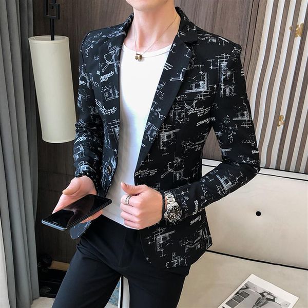 Бренд Blazer Clothing Fashion Mens Spring Leisure Business Suit мужчина печать повседневная куртка Blazers Plus Size S-3x323T