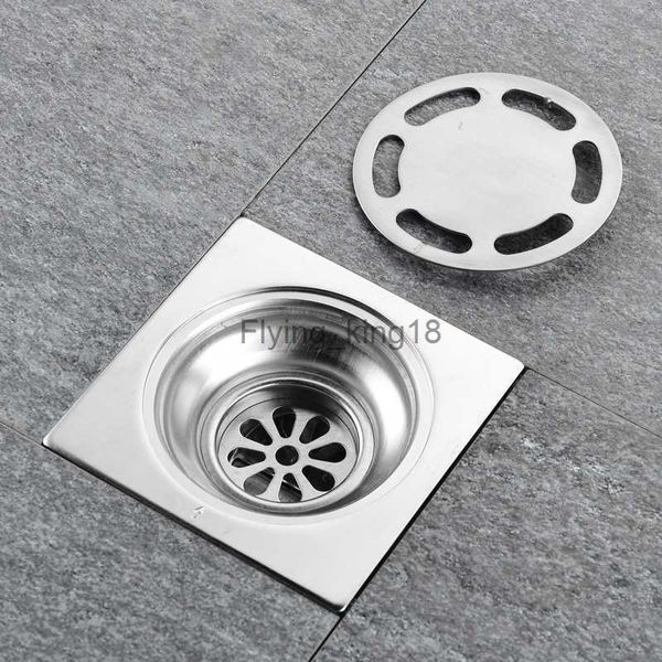 10 cm quadratischer Bodenablauf aus 304 Edelstahl für Badezimmer, Dusche, Abfall, Bad, Küche, geruchshemmendes Haarsieb LST230831