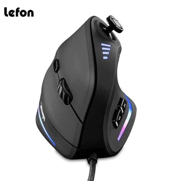 Ratos Zelotes Vertical Gaming Mouse Wired RGB Ergonômico USB Optics Mouse Programável Laser Ratos 10000 DPI para Gamer Joysticks C18 230831