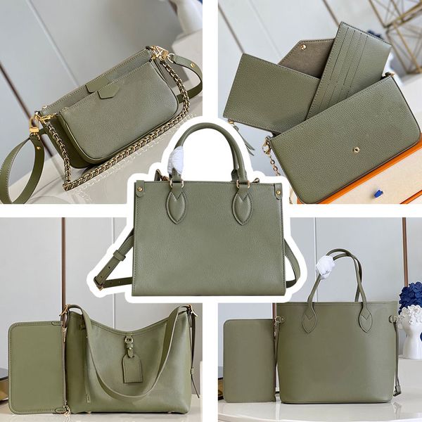 Grasgrüne Einkaufstasche, Designer-Tasche, Kartenetui, Tasche für Damen, gewebte Kettentasche, Top-Spiegelqualität, Handtasche aus ganzer Haut, Shop-Tasche, mehrere Taschen, Münzgeldbörsen, Luxus-Hardware