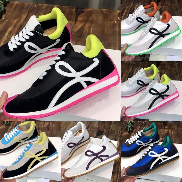 Scarpe da ginnastica Flow Runner Designer Uomo Donna Scarpe casual in nylon scamosciato Sneaker Morbida tomaia Sport Ruuning Scarpe classiche di alta qualità Taglia 35-45