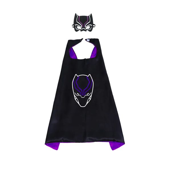 27 Zoll doppelseitiger Kinder-Superhelden-Kostümumhang mit Maskenset 13 Optionen Top-Qualität Cosplay Halloween Weihnachten Kind Satin ZZ