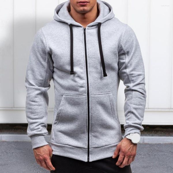 Herren Hoodies Männer Hoodie Reißverschluss Knopfleiste Langarm Kapuzenmütze Weiche elastische Manschette Warmer Herbstmantel 2023 Sweatshirts