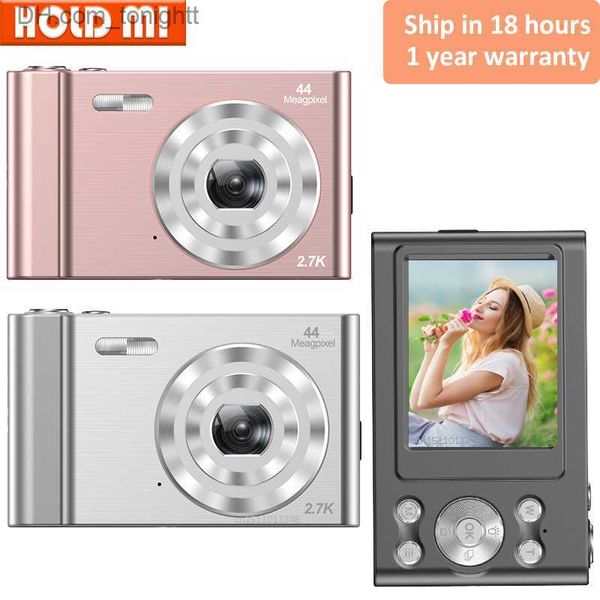 Camcorder 44MP Kleine tragbare Digitalkamera 2,7K 2,4-Zoll-IPS-Bildschirm 16-facher Zoom Gesichtserkennung Vlogging Mini für Fotografie-Anfänger Q230831