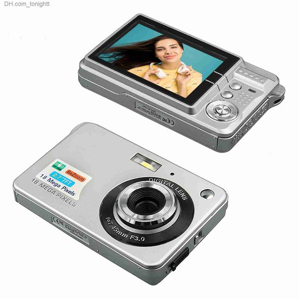 Videocamere Fotocamera digitale Videoregistratore Videocamera Foto da 18 MP Zoom 8X Anti-shake Schermo TFT da 2,7 pollici grande 720P Batteria da trasporto per bambini Adolescenti Q230831