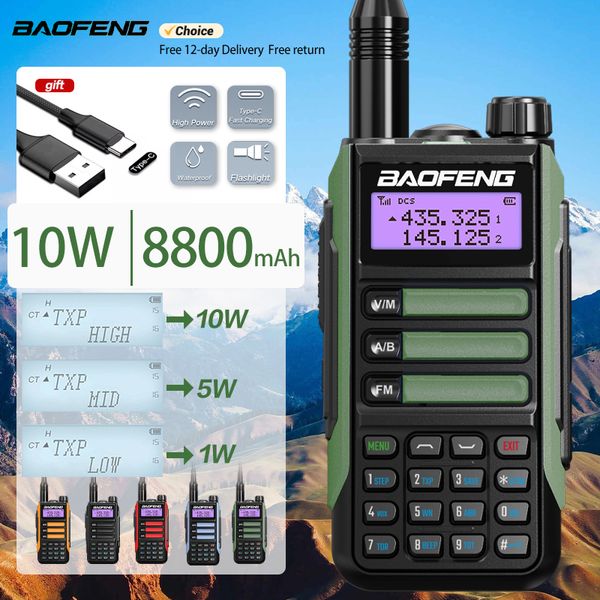 Walkie Talkie BaoFeng UV16 Profissional 10W poderoso à prova d'água VHF UHF Dual Banda Rádio bidirecional 230830
