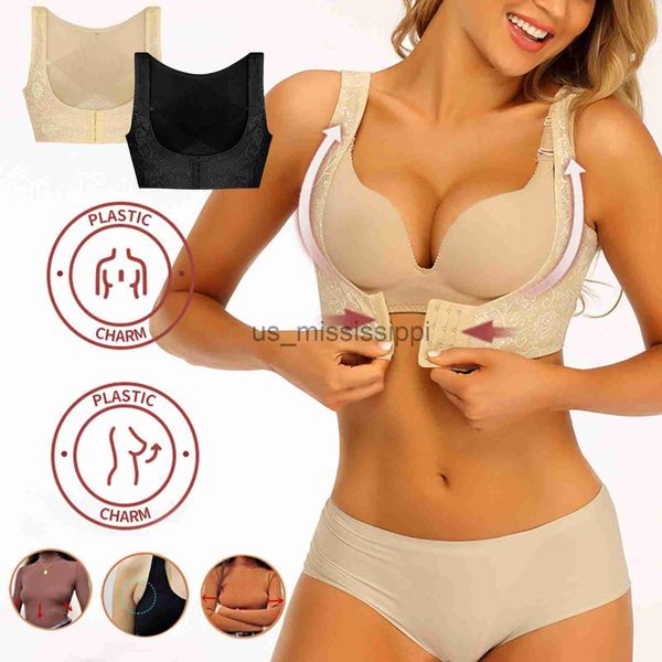 Almofada de peito Lace Suporte de peito sem mangas Tops Suporte de volta Peito para cima Shapewear Crisscross Colete Compressão Pastéis de Natal com sinos x0831