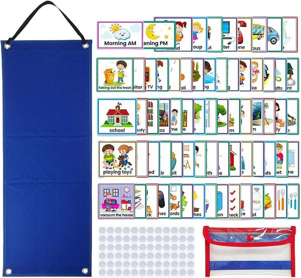 Giocattoli di apprendimento Hulzogul 70 pezzi Schede di pianificazione visiva Routine quotidiana per bambini Grafico dei lavori domestici Pianificatore per bambini Carta settimanale per la scuola HKD230830