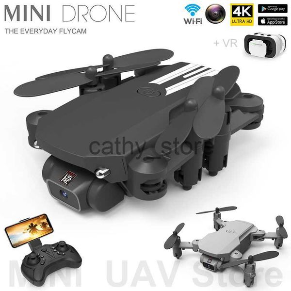 Simuladores LS-MIN Easy Fly Dobrável Quadcopter com câmera Wifi FPV RC Mini UAV Drone VR 4K Controle Remoto Helicóptero Brinquedo Presentes Retorno Gratuito X0831