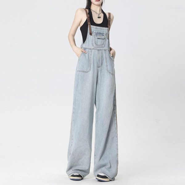 Jeans da donna Y2K Blu Harajuku Denim Tuta Abbigliamento Pantaloni a vita alta Pantaloni Mom Jean a figura intera